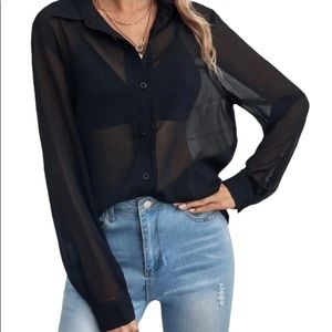 Black see thru shirt